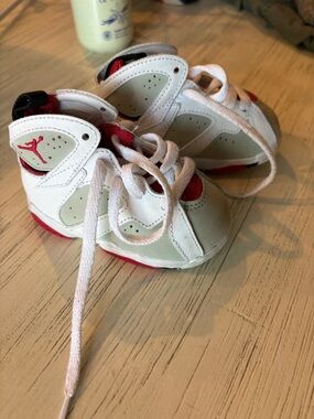 Jordan Toddler White and Red High-Top Sneakers